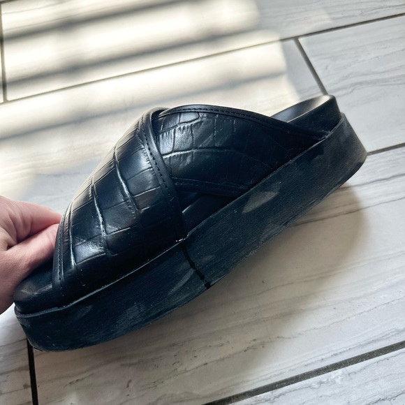 Leather Platform Slides - Picture 6 of 6